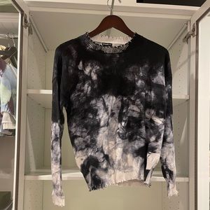 MinnieRose Sweater Black And White TieDye